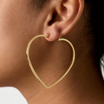 Minimalist heart hoop earrings