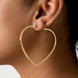 Minimalist heart hoop earrings