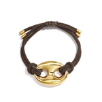 Satin cord bracelet with button detail