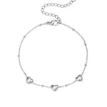 Bracelet with beads and hearts with stone