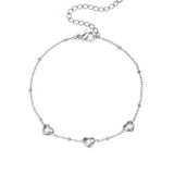 Bracelet with beads and hearts with stone