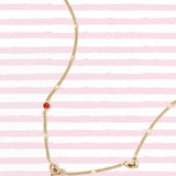 Necklace with hearts stones and pattern