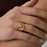 Ring with rose on heart
