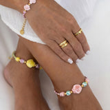 Rope anklet with shell and beads