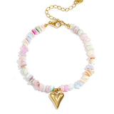 Stone Beaded Bracelets Heart Vacation Daily Romantic Series Women's jewelry