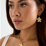 Stainless Steel Drop Earrings Flower Simple Daily Simple Series Women's jewelry