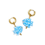 Earrings with fish charm