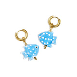 Earrings with fish charm