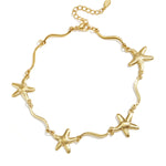 Ankle bracelet with trailing effect and starfish