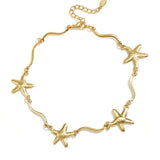 Ankle bracelet with trailing effect and starfish