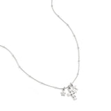 Necklace with cross and star charms