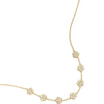 Elegant necklace with zirconia-set flowers