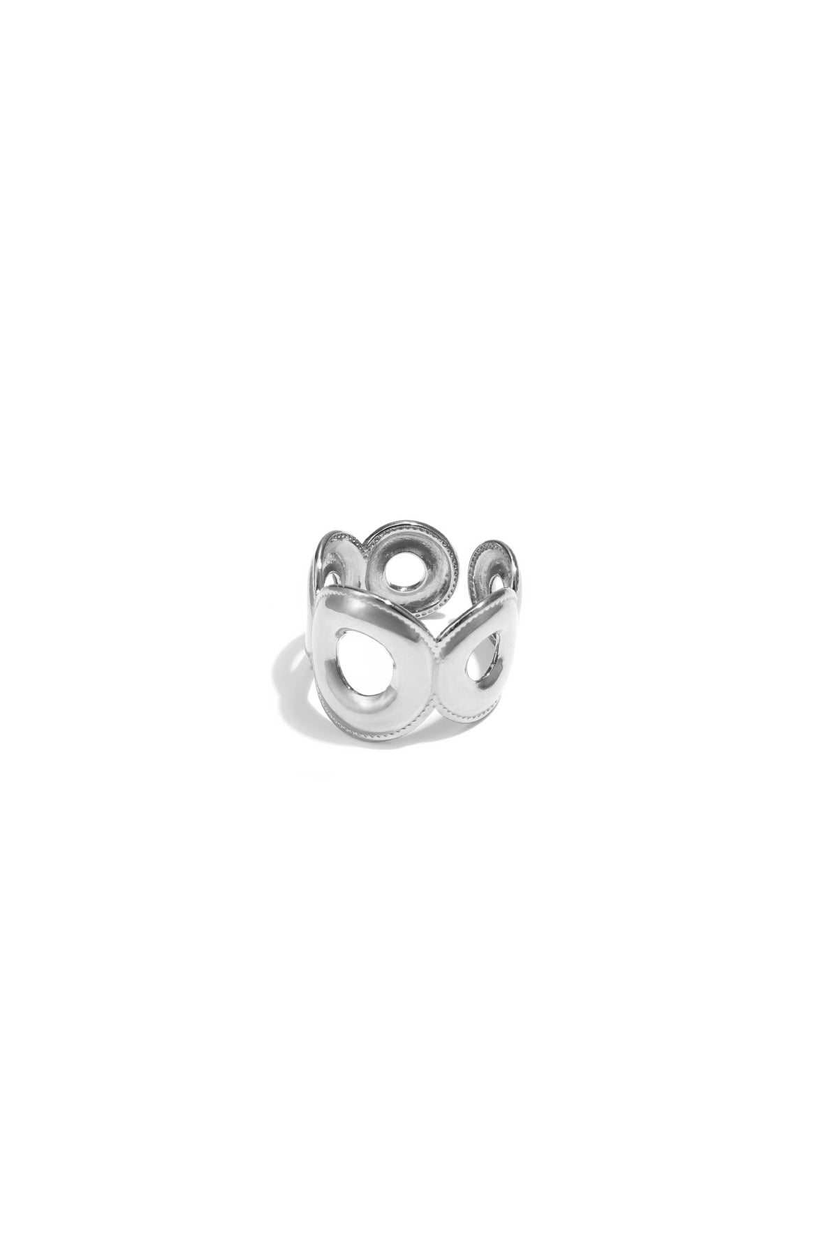 Adjustable statement ring of circles
