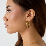 Double chunky hoop earrings