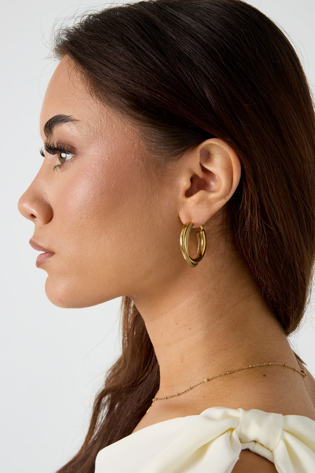 Double chunky hoop earrings