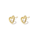 Stainless Steel Stud Earrings Heart Simple Daily Simple Series Women's jewelry