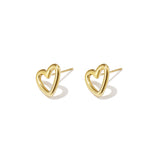 Stainless Steel Stud Earrings Heart Simple Daily Simple Series Women's jewelry