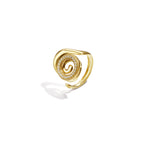 Spiral shell statement ring with stones
