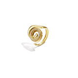 Spiral shell statement ring with stones