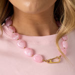 Bead necklace with front closure design
