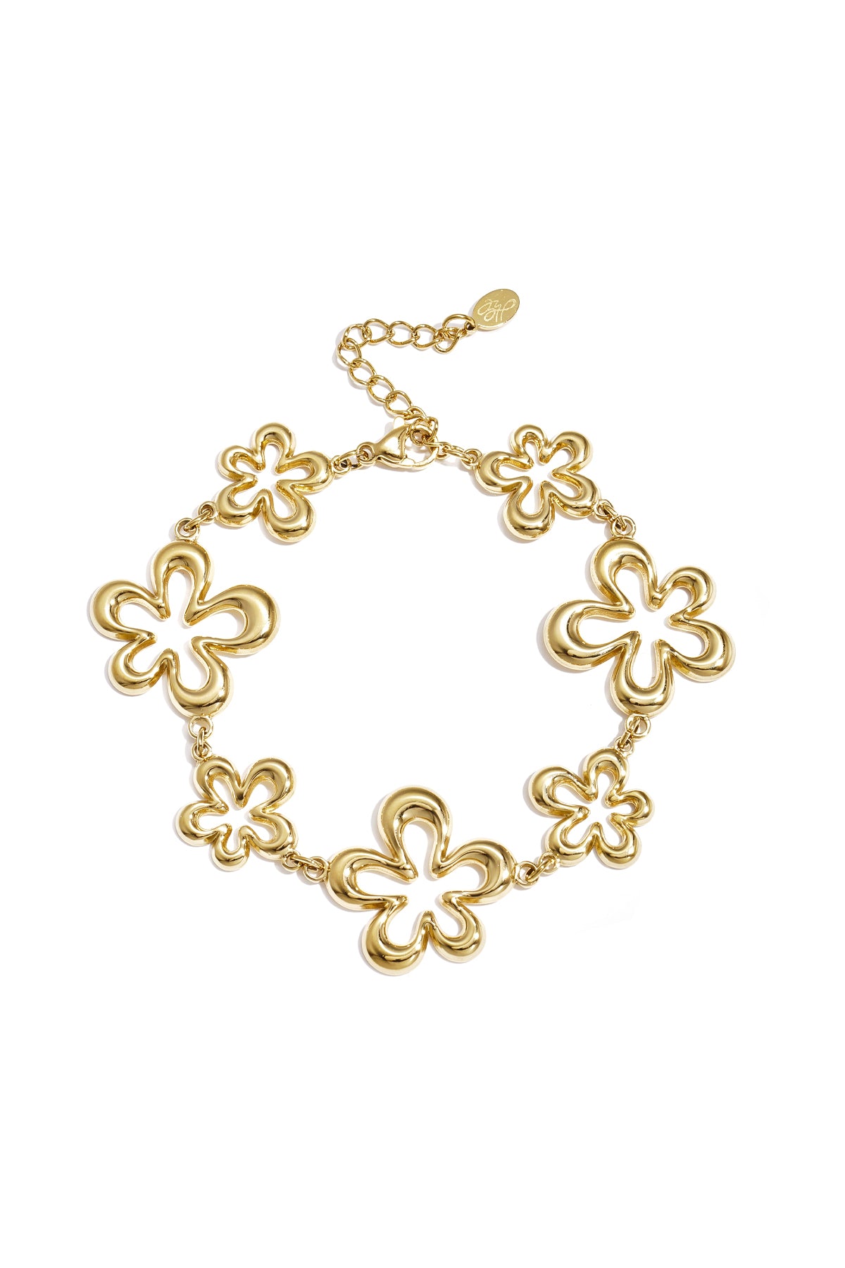 Bracelet with coral-shaped playful flowers in varying sizes