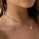 Necklace with hanging heart and pearls