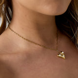 Necklace with hanging heart and pearls