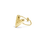 Ring with hammered structure heart