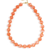 Bead necklace with gold beads 13.5mm