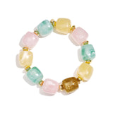 Beaded bracelet with statement glitter bead