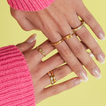 Ring with rectangular statement stone