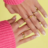 Ring with rectangular statement stone