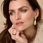 Earrings with natural stone look
