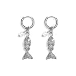 Stainless Steel Drop Earrings Fish Simple Daily Simple Series Women's jewelry