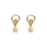 Small earring with dangling embellished star