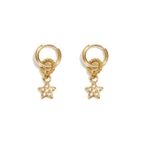Small earring with dangling embellished star