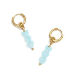 Small hoop earrings with 3 heart-shaped beads