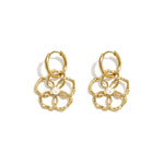 14K Gold Plated Stainless Steel Drop Earrings Flower Simple Daily Simple Series Women's jewelry