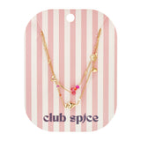 Double necklace with hearts, beads and flowers