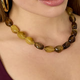 Necklace with organic beads