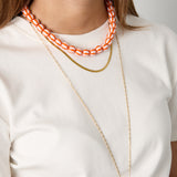 Bead necklace with striped beads