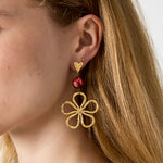 Stainless Steel Dangle Earrings Flower Daily Simple Series Women's jewelry