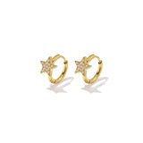 Stainless Steel Hoop Earrings Star Simple Daily Simple Series Women's jewelry
