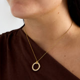 Necklace with inlaid circle