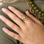 Stainless Steel Statement Rings Flower Casual Daily Simple Series Women's jewelry