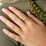 Stainless Steel Statement Rings Flower Casual Daily Simple Series Women's jewelry