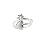 Ring with heart and star