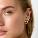 Earrings with round stones