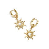 Squoval earrings with boho sun charm