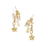 Triple earrings with floral pendants